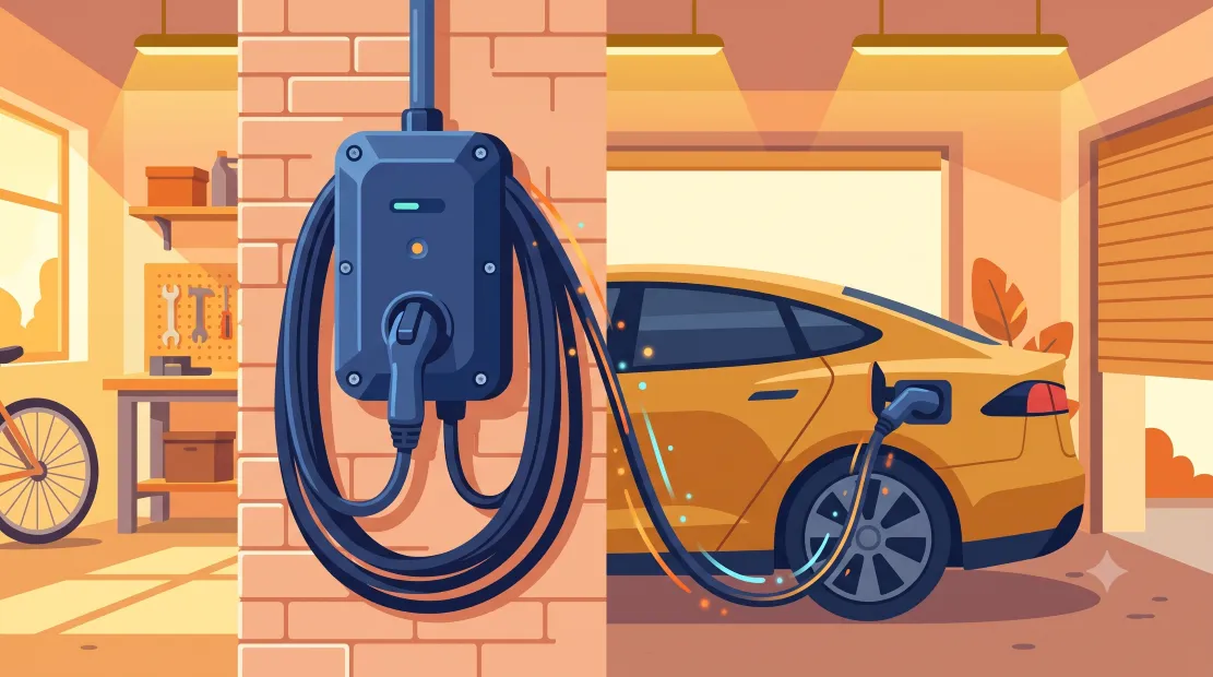 ChargePoint Home Flex charger mounted in a home garage