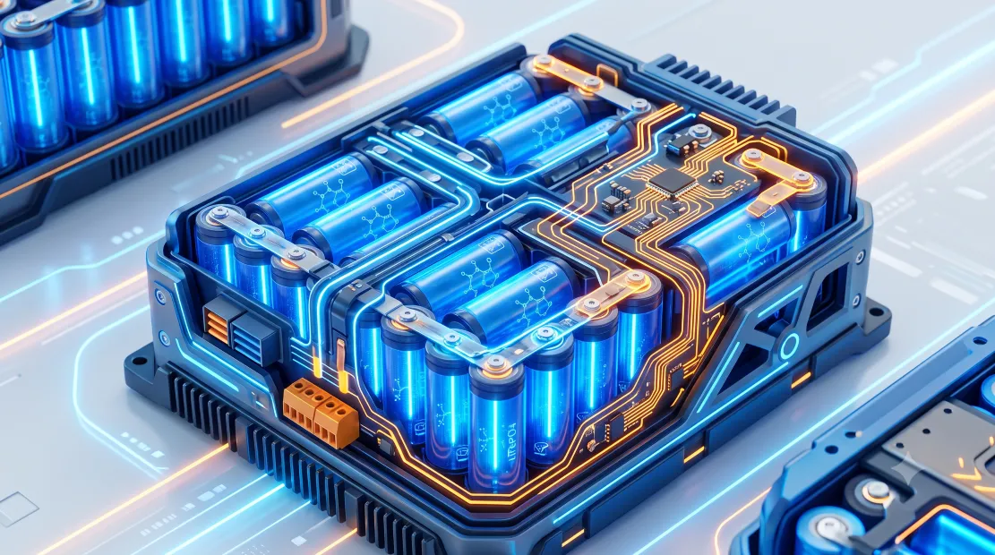 LiFePO4 battery cells inside a portable power station